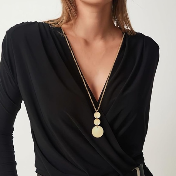 ✨NWT ✨Minimal Geometric Circle Gold Necklace✨ Handmade ✨Artisan✨ Gift … - Picture 2 of 9